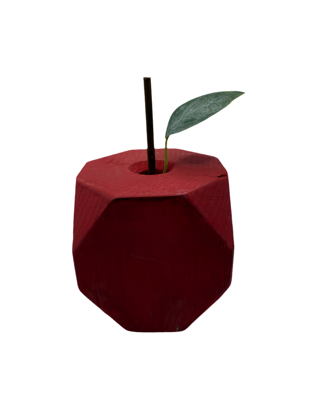 Wooden Apple Decor - Red