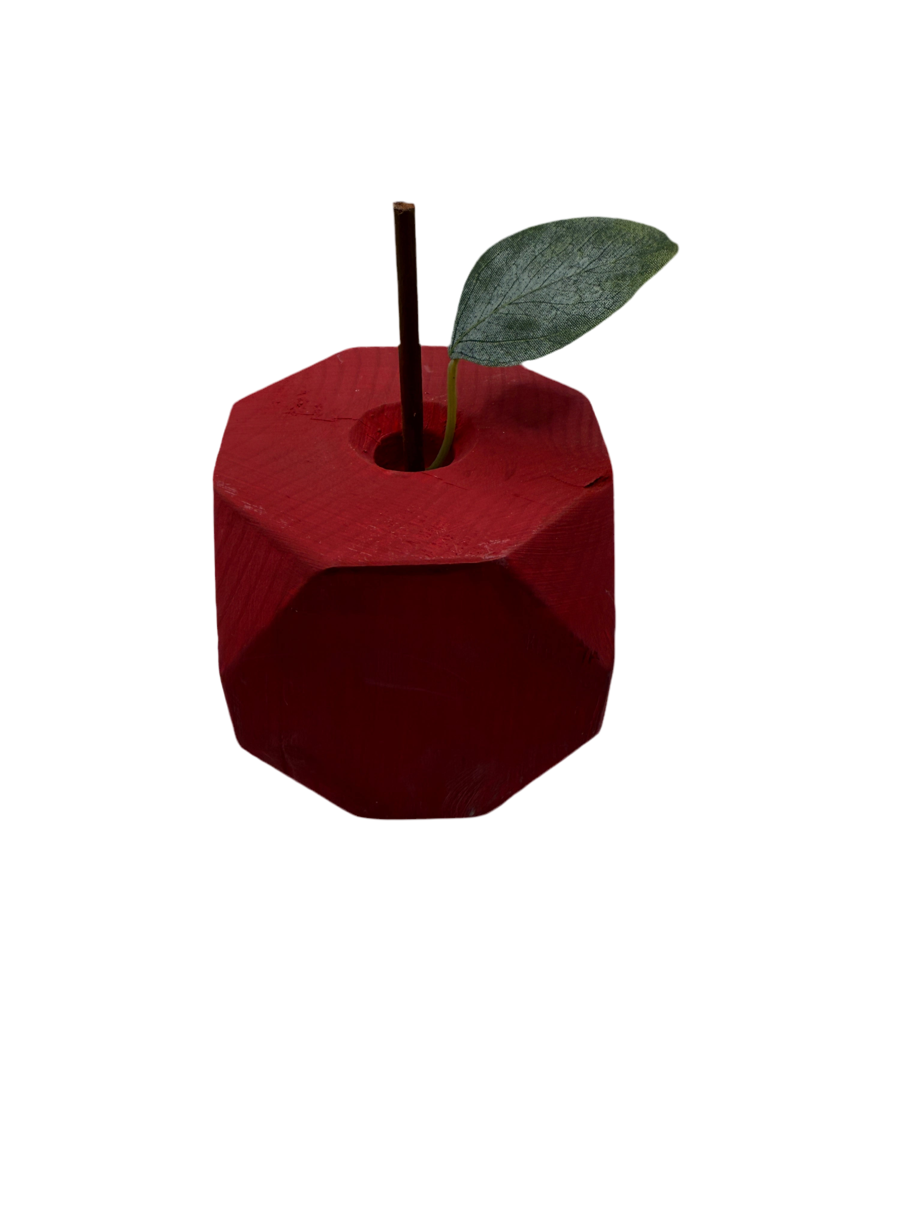 Wooden Apple Decor - Red