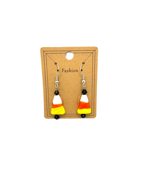 Glass Candy Corn Earrings