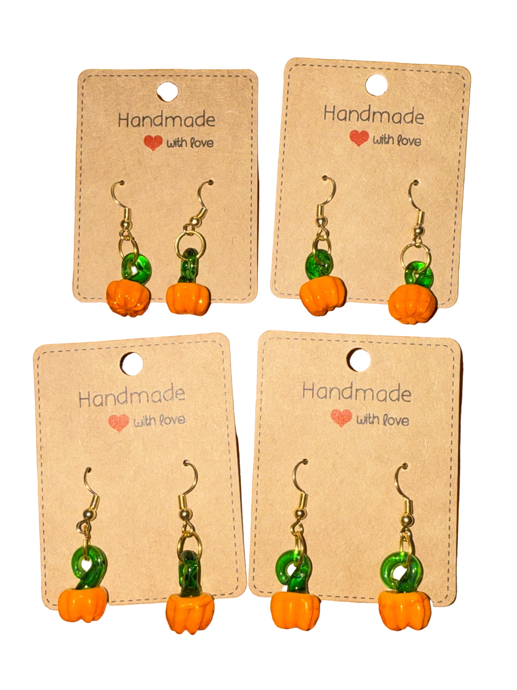 Handmade pumpkin earrings for sale
